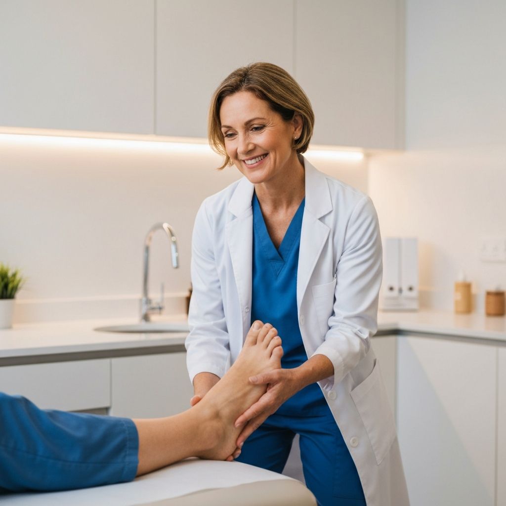 Podiatrist providing expert foot care to a patient in the clinic